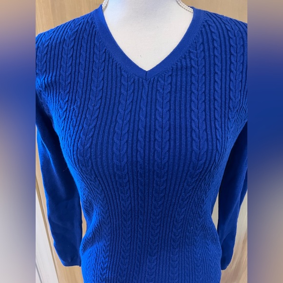 *Small Brilliant Royal Blue Fitted Crew Neck Sweater Talbot - Picture 2 of 14